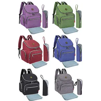 

Unisex Multi-function Baby Diaper Bag Backpack Casual Large Capacity Nappy Daypack with Changing Pad Insulated Pocket Rucksack