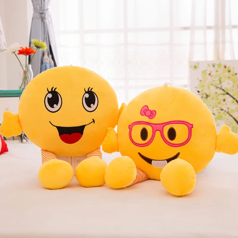 New Style QQ Expression Doll Pillow Cute Cartoon Stuffed Toy with Leg Expression Creative Pillow Gift Doll