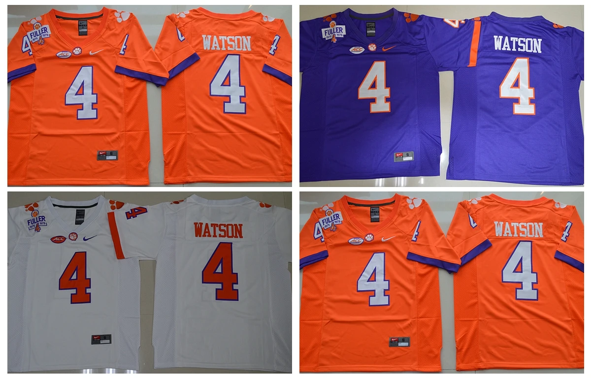 Новейший, стилизованный, Clemson Tigers DeShaun Watson для мужчин Настоящее фото Джерси