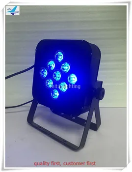 

H-10/lot LED Wireless Battery uplights 9* 18w rgbwa+uv 6 in 1 dmx dimming flat par