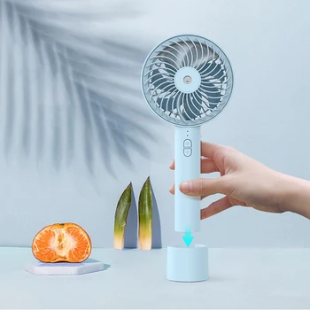 

Hot 2000MAh Handheld Fan Portable Misting Fan with 20Ml Water Tank Personal Cooling Fan Humidifier USB Rechargeable Fan Blue