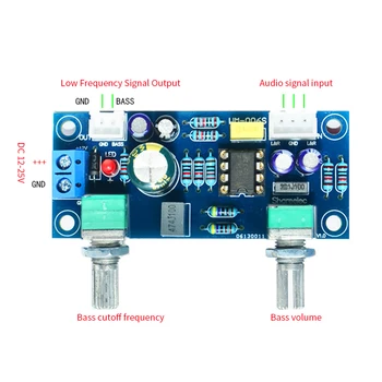 

PCB HIFI Preamp DIY Audio DC 12-25V Single Power Low Pass Subwoofer Amplifier Board Accessories Bass Filter NE5532