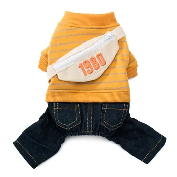 

Winter Dog Clothes Pets Outfits Coat Jacket for Dogs Warm Clothes Denim Clothes Dog Jumpsuits & Rompers TB Sale