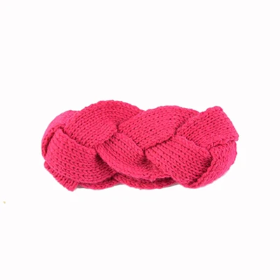 Мягкая вязанная повязка, зимняя теплая чалма, закрывающая уши для женщин, вязаная крючком эластичная повязка для головы, аксессуары для волос - Цвет: rose