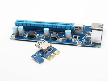 

Riser Card 60CM PCIe PCI-E PCI Express Card 1x to 16x USB 3.0 Data Cable SATA to 6Pin IDE Power Supply for Bitcoin Miner Mining