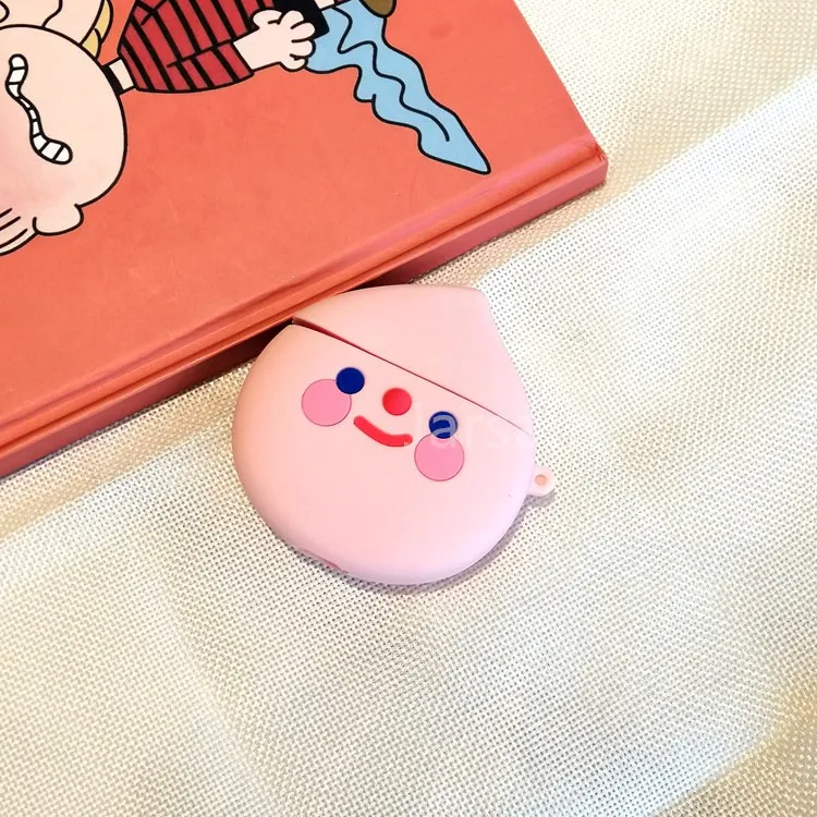 peach Чехол для Airpods, силиконовый чехол с рисунком для Apple Air pods, милый чехол для наушников, 3D чехол для наушников, аксессуары для наушников - Цвет: peach