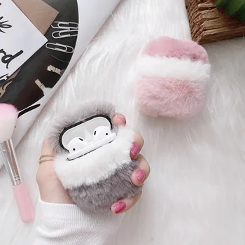 

Stitching Color Plush Soft Tpu Inclusive Fashion Cases For Airpods1 2 Airpods Pro Wireless Earphone