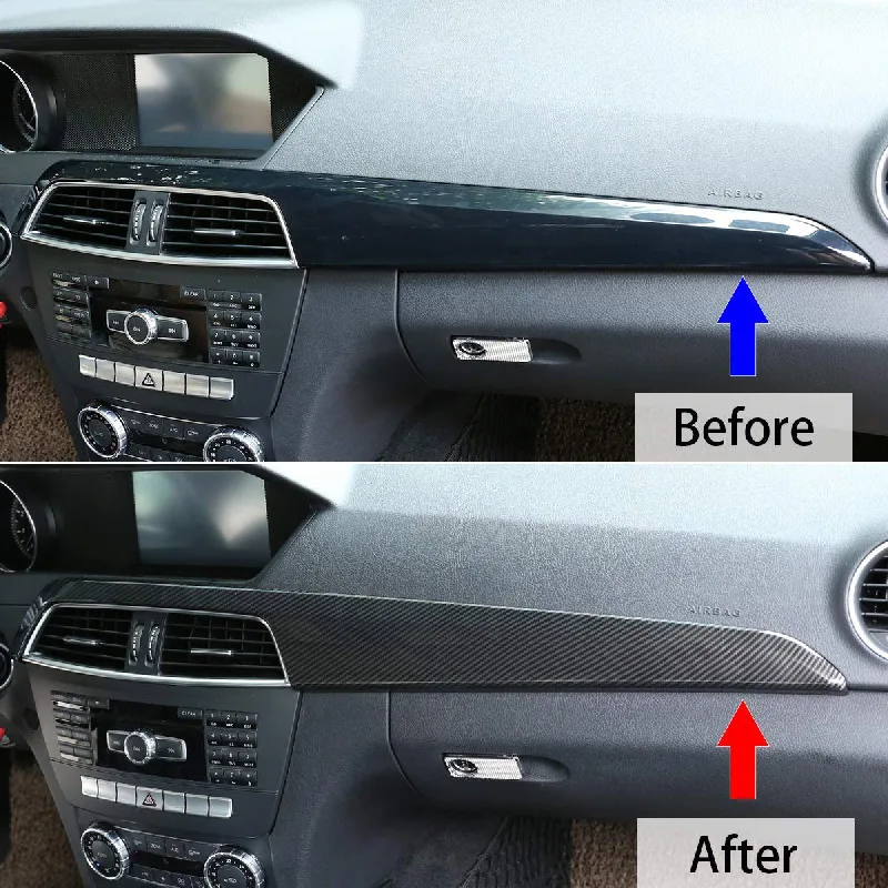 Углеродное волокно стиль для Mercedes Benz C Class W204 C180 c-класс C200 2010-2013 ABS Автомобильная центральная консоль декоративная панель накладка