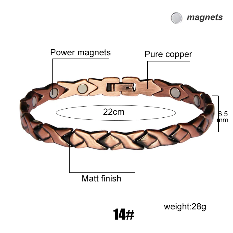 Vintage Copper Magnetic Bracelets For Women Pain Relief Pure Copper Adjustable Bio Energy Blood Pressure Accessory Bracelet