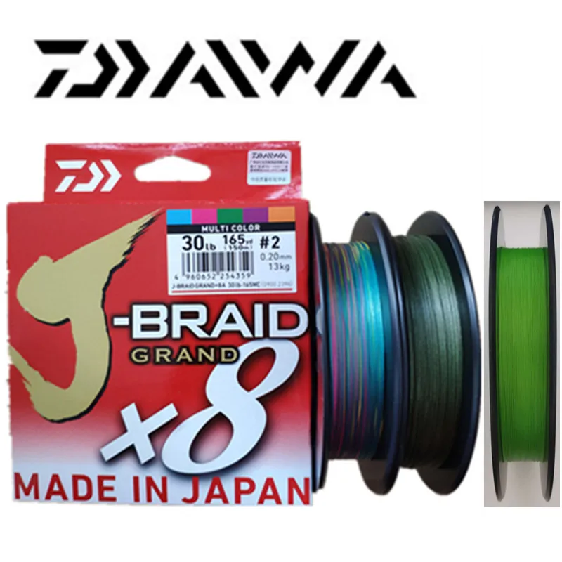 Daiwa J-Braid Grand 8-Braid, 135 M, 0.18 Mm, 12.5 Kg - Filo Da Pesca In Grigio Chiaro