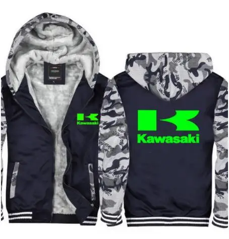 Мужские толстовки, зимние утепленные мужские свитера Kawasaki для мужчин, зимние толстовки на молнии, пальто t