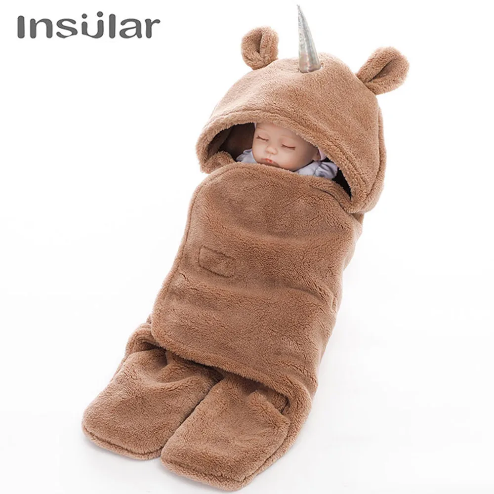 Baby Sleeping Bag Ultra Soft Fluffy Fleece Newborn Receiving Blanket Infant Unicorn Style Sleep