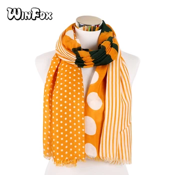 

Fashion Women Scarf Luxury Brand Striped Dots Print Hijab Shawl Scarfs Foulard Head Scarves Wraps