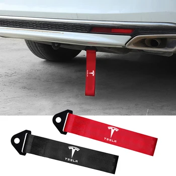 

Car Trailer Rope Trailer Towing Belt High Strength Nylon Rope For Tesla Logo Model 3 S Model X Roadster Accessories 27*5cm