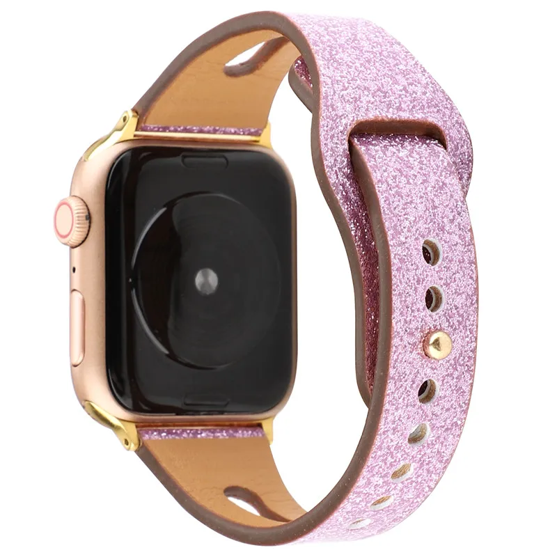 Из натуральной кожи петлевой браслет для наручных часов Apple Watch 4 полосы slim fit ремень 44/40/42/38 мм Замена аксессуары для запястья для наручных