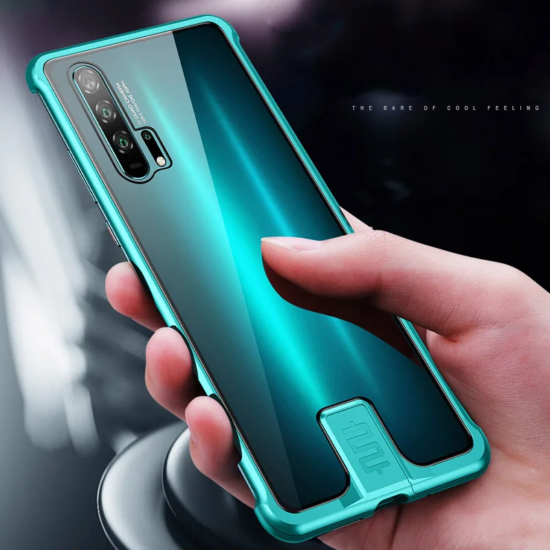 R just Borderless металлический каркас чехол для телефона Huawei Honor 20 защитный стеклянная