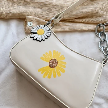 

Sac a main femme Baguette Shape Bags 2020 New Summer Korea Women Desigenr Handbag High quality Daisy Shoulder Bag Cute Hand Bag