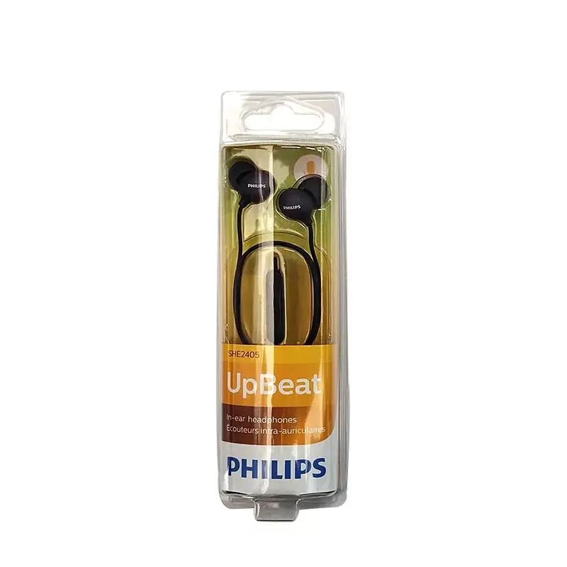 Оригинальные Philips SHE2405 проводные наушники-вкладыши 3,5 мм с микрофоном супер бас для Xiaomi huawei официальная сертификация