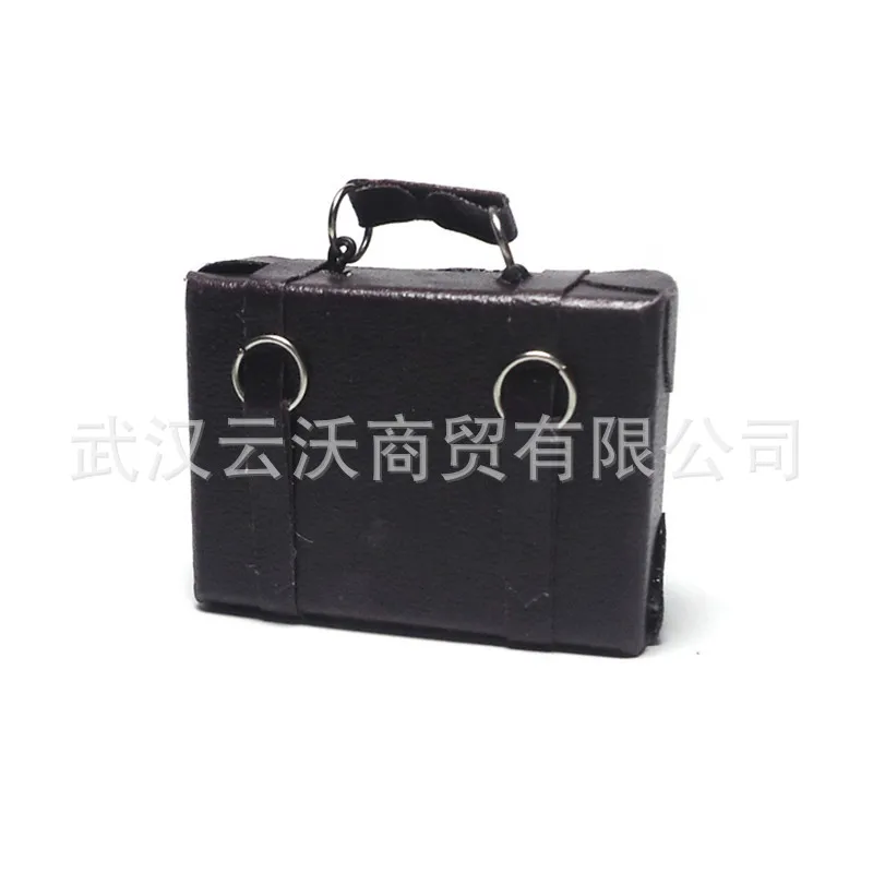 

1: 12 Dollhouse Mini Model Soldier BJD Related Products Props Suitcase Vintage Leather Bag