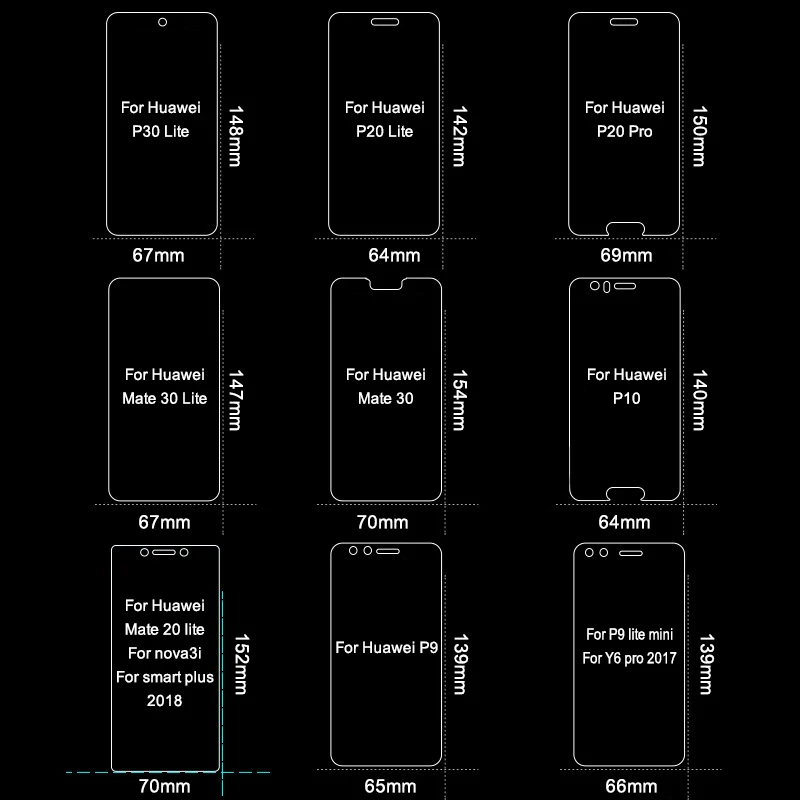 3 шт 9H закаленное стекло для huawei P20 P30 Lite pro защита экрана на huawey mate 20 30 lite p30lite защитная пленка Полное стекло