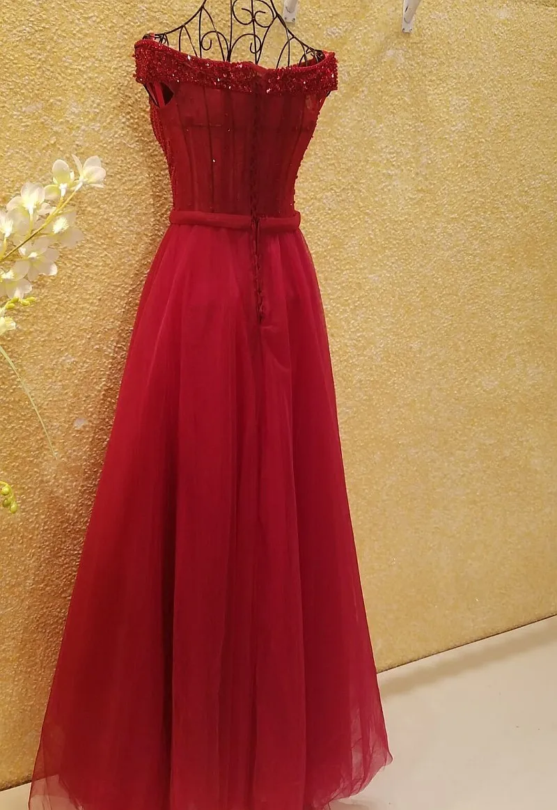 Xl9542 vestido de festa красное платье для выпускного вечера с v-образным вырезом с открытыми плечами, расшитое бисером Длинные Вечеринка платье для выпускного вечера vestido de festa longo