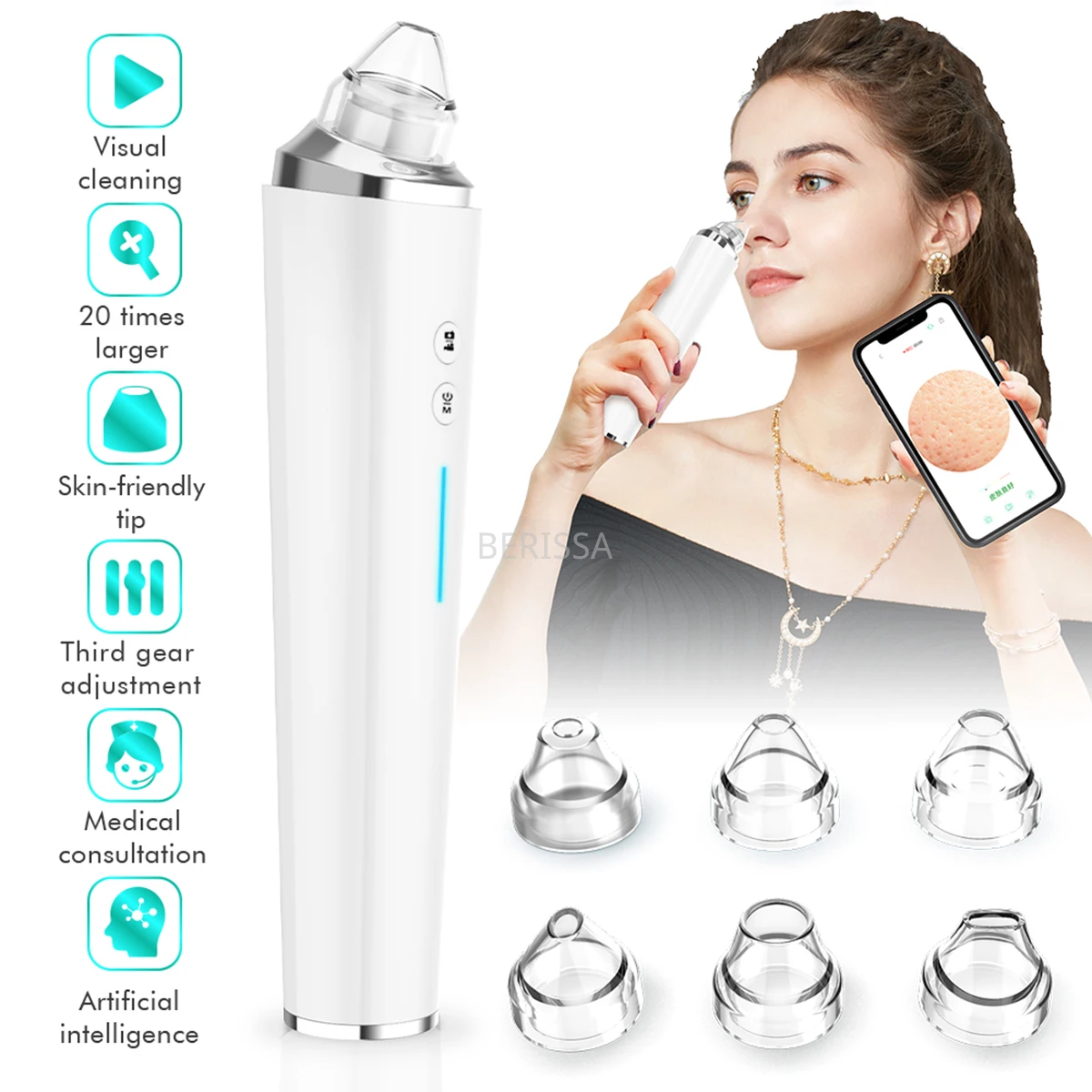 

Wireless WiFi Blackhead Remov Vacuum Camera Suction Pore Face Deep Nose Cleaner Electric Acne Removal Cleaning Beauty Tool