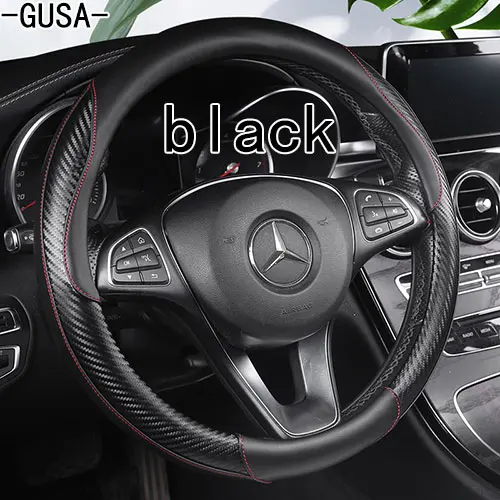 Black Genuine Leather Comfortable Hand Sew Car Steering Wheel Cover for Santa Fe 2007 2008 2009 2010 2011 2012 | Автомобили и