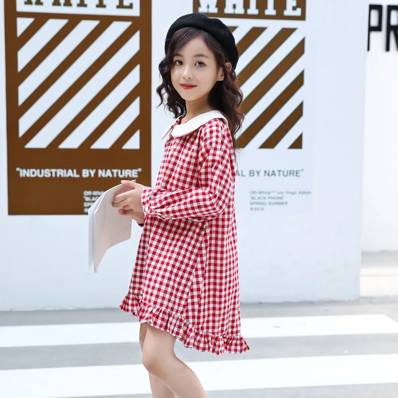 

Children's Wear New Autumn Girl Plaid Dress Casual Korean Girl Dress Baby Girl Christmas Dress