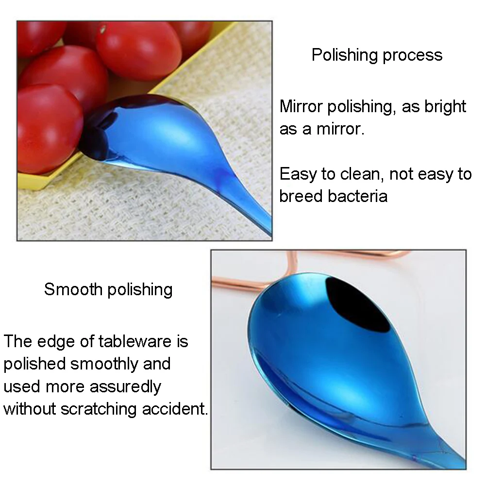 New 1Pc Kitchen Stainless Steel Spoon Coffee Tea Cream Cocktail Stirring Spoons Cutlery Soup Spoons Kitchen Accessories