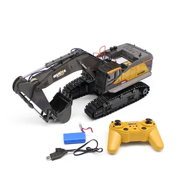 

HUINA 1592 1:14 RC Excavator RC Car Radio Control Car Toy Road Construction Metal Autos Model RC Vehicle Model Toys with Battery