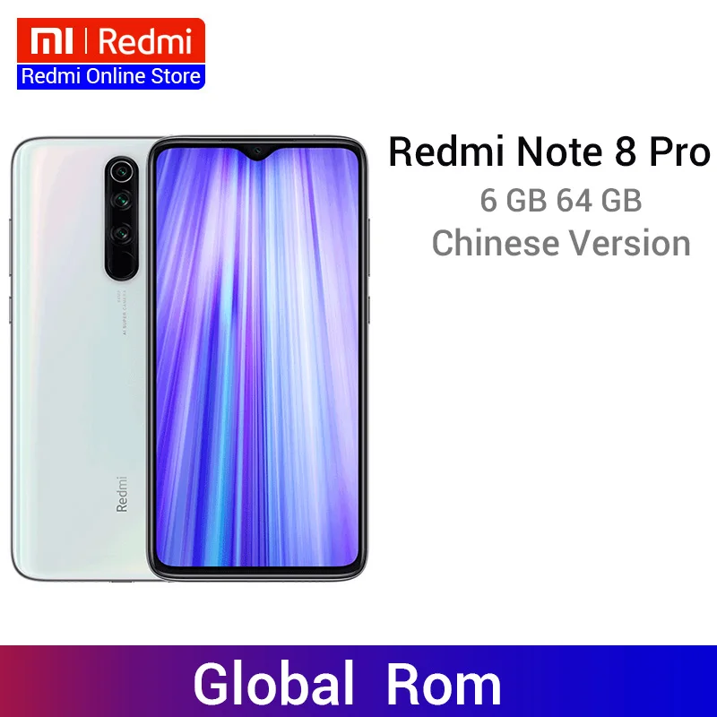 

Global ROM Xiaomi Redmi Note 8 Pro 6GB 64GB 64 MP Quad Cameras MTK Helio G90T Smartphone 6.53'' FHD+ 4500mAh 18W QC 3.0
