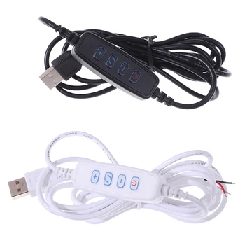 

1Pc LED Dimmer USB Port Power Supply Line Extension Cable With ON OFF Switch Adapter Black/ White