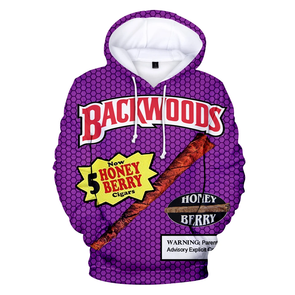  Men Hoodies Backwoods 3D Print Streetwear Fashion Hoodie Men/women Autumn Winter Oversized Hip Hop 