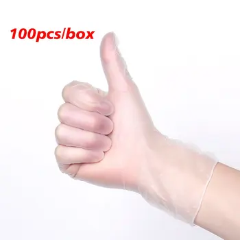 

100pcs Disposable Powderless Latex Gloves PVC Food Health Gloves Mechanic Laboratory Nitrile Gloves Household Garden Clean Tool