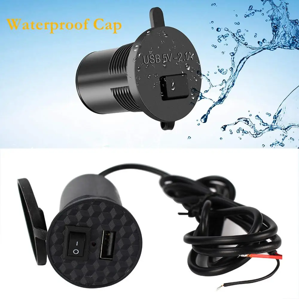 

New 12-24V Universal USB Charger Motorcycle Power Adapter Socket Usb Charger Waterproof Auto Charger Adapter For Mobilephone GPS