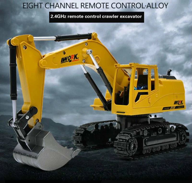 Горячая 2,4G 8CH RC экскаватор игрушка RC грузовик инженерный автомобиль симулятор автомобиль подарки с музыкой и Легкий экскаватор игрушки для детей
