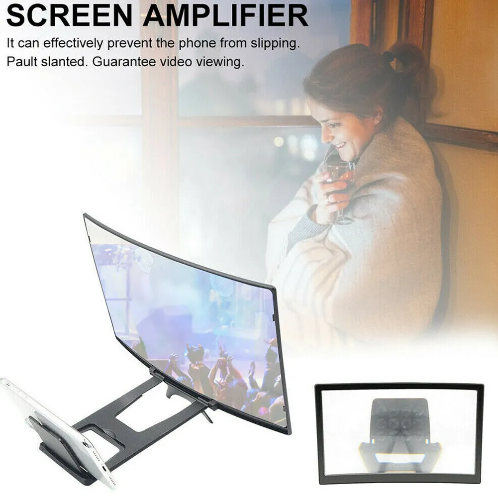  Universal Portable Mobile Phone Screen Amplifier for i Phone HD Bracket Magnifier 3X-4X Magnifying 
