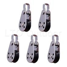 Polea de acero inoxidable 316, bloque de polea de grúa de 60mm, rueda de remolque de alambre colgante para cuerda de 2mm a 8mm, 5/10 piezas