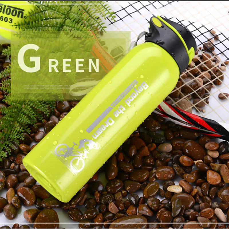Green 500 мл велосипедная бутылка для воды спортивная портативная бутылка для воды Термос холодная бутылка для горячей воды чашка из нержавеющей стали Jog велосипедная бутылка - Цвет: Green