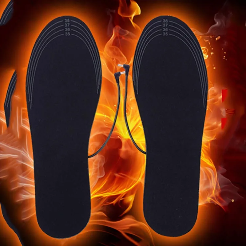 

Foot Warmer Care Accessory Electric Heated Insoles USB Rechargeable Washable Cuttable Shoes Insert Pad