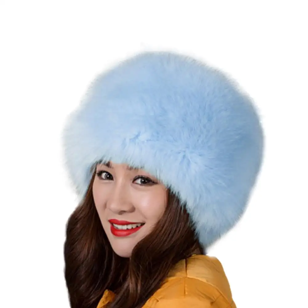 Модные женские шапки из искусственного лисьего меха в казачьем стиле для русской зимы, теплая шапка, теплые наушники