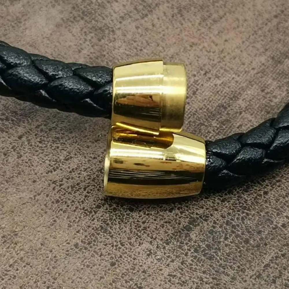 Qian Du мужской кожаный браслет из нержавеющей стали на магнитной застежке модный тканый кожаный браслет ювелирные изделия