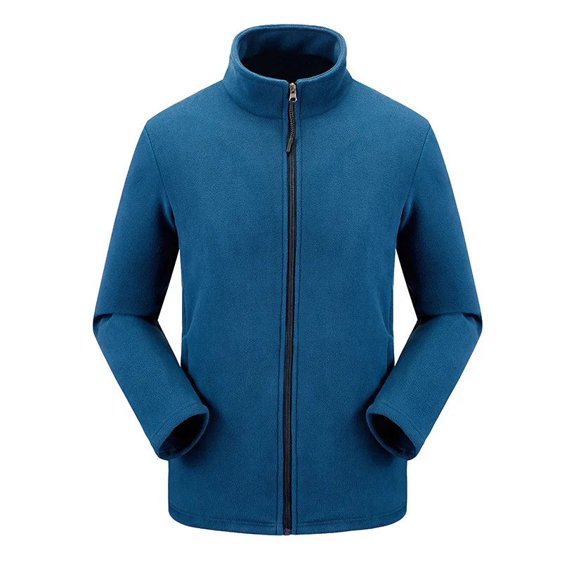 Уличная флисовая Мужская и Женская флисовая осенняя и зимняя дышащая Ветроустойчивая куртка-кардиган, теплая куртка-дождевик - Цвет: Blue