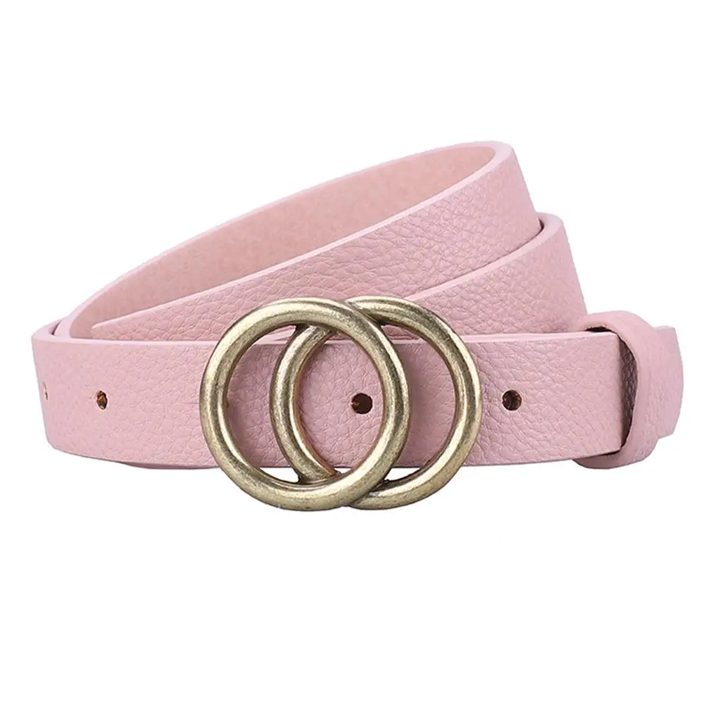 

2019 New Circle Pin Buckles Belt for Ladies Girls Gold Buckle Fashion Jeans Strap Genuine Leather Narrow Belts Designer Belt