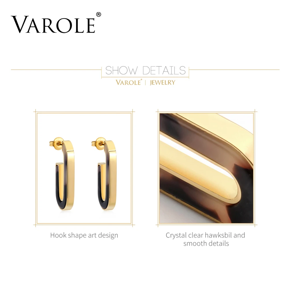 VAROLE серьги-гвоздики для женщин Черепаховые ацетатные резиновые, акриловые геометрические серьги в форме звезды сердца