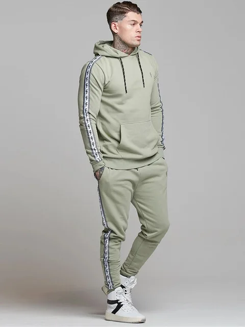 Light green Sport Suit Men Bodybuilding Jacket Pants Sports Suits Basketball Tights Clothes Gym Fitness Running Set Men Tracksuits - Color: Light green