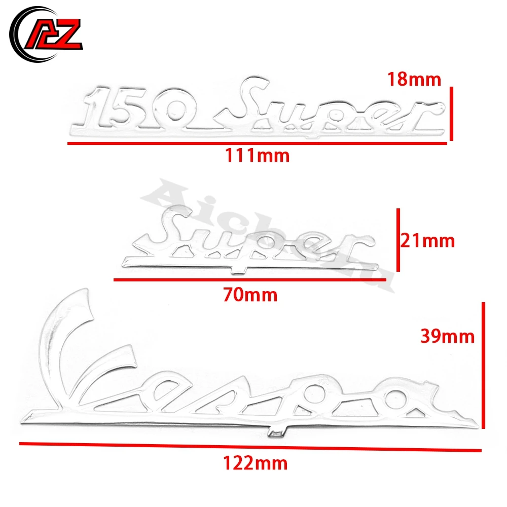 ACZ Motorcycle 3D Emblem Stickers Decal For PIAGGIO Vespa LX150 150 Super Sticker