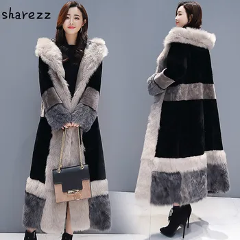 

Faux Fur Coat 2019 Winter Coat Women thicked warm Women's Wool Blend Trench Coat Oversize Long Coat Casual Outerwear