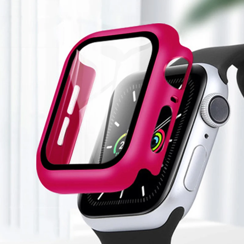 Liquidación 360 cristal completo para iwatch 6 5 4 SE parachoques funda protectora de pantalla para Apple reloj 44mm 40mm 42mm 38mm accesorios para iwatch NRwoeKVAaDo