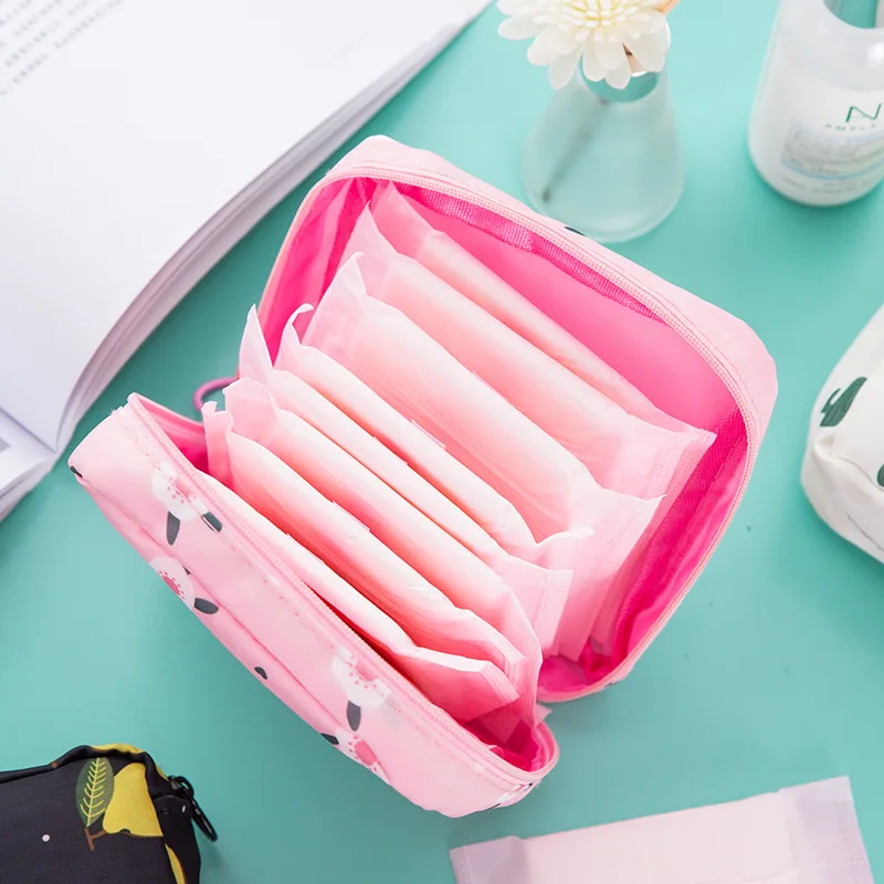 

Cute Sanitary Pads Napkin Bag Credit Card Holder Storage Bag Coin Purse Cosmetics Case Organizer Headphone Sanitary Pouch